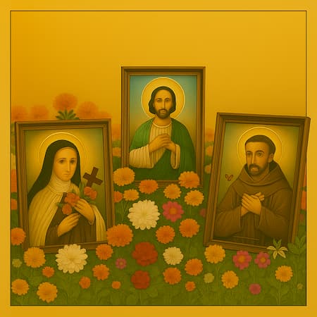 saints and flowers
