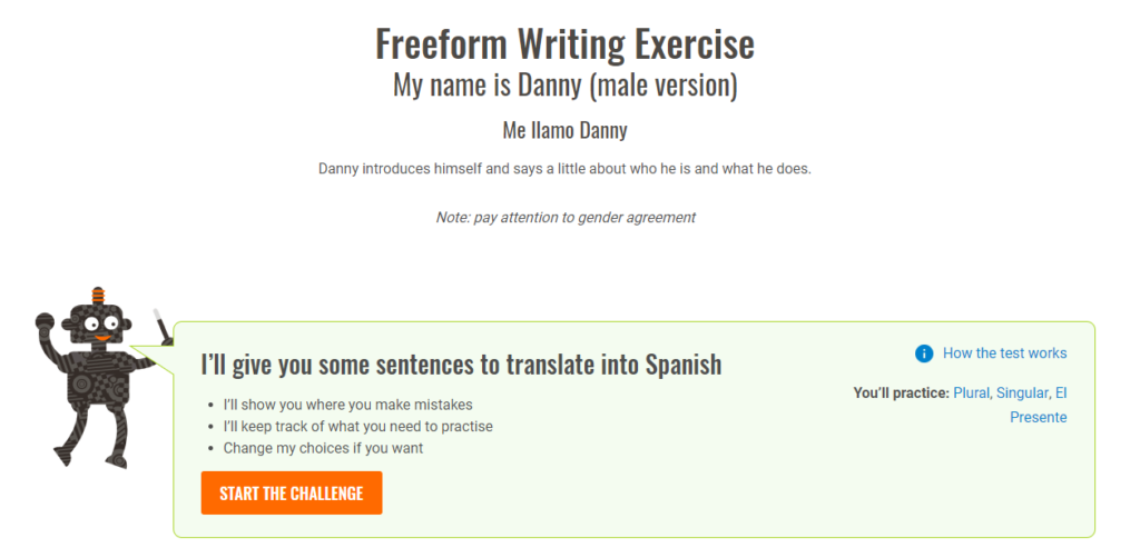 New Spanish Writing Challenge My Name Is Danny A1 Kwiziq Spanish Language Learning Blog