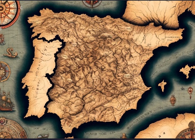 old map of Spain