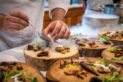 a chef preparing a dish