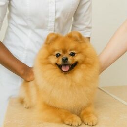 dog at the vet