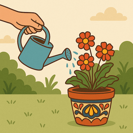 watering plant