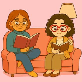 reading on the sofa