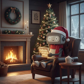 KwizBot by the fireside