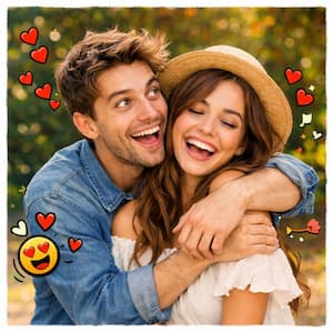 a lovely couple having fun together