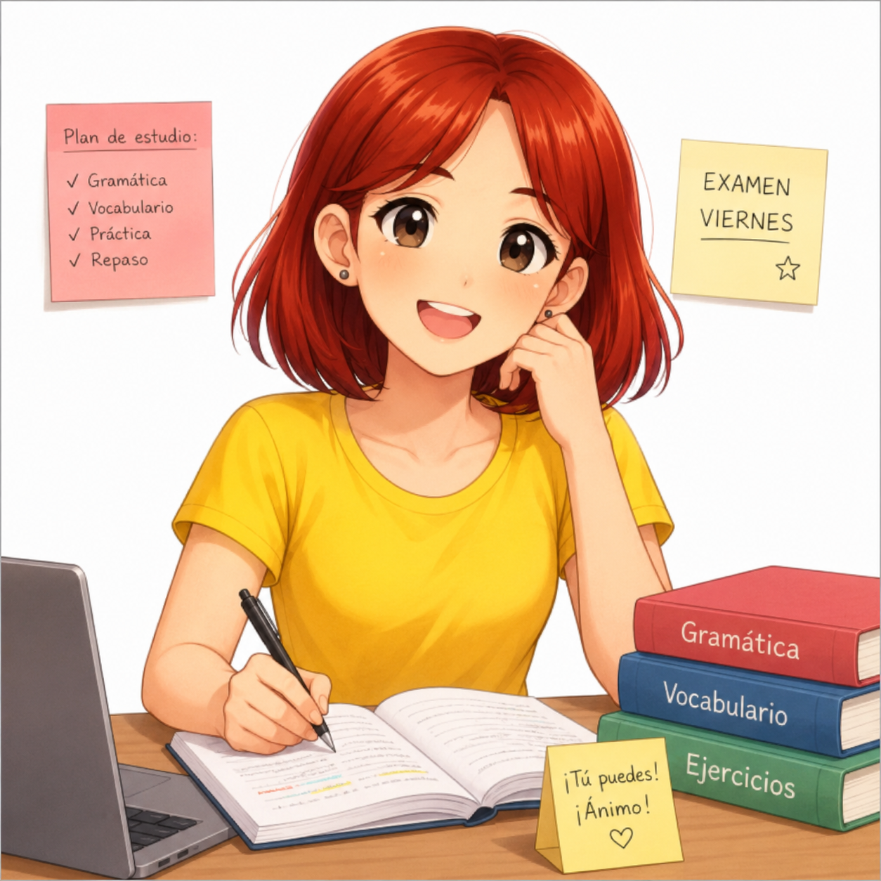 Silvia studying