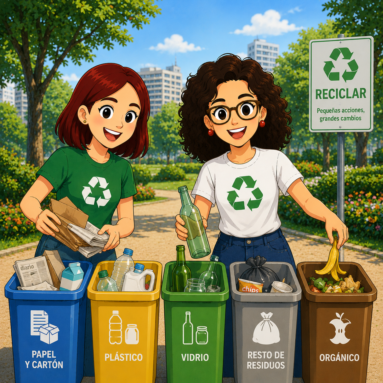 Silvia and Inma recycling
